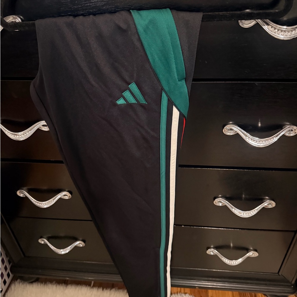 Adidas Black, Red  and Green Track Pants